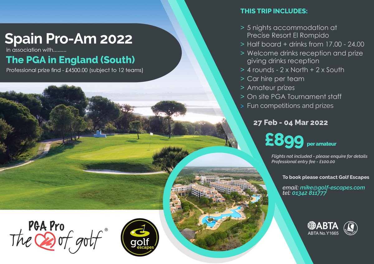 GolfEscapesPro's tweet photo. New Pro-Am launched for Feb 2022
Limited spaces available!
@PGASouth https://t.co/7tFGUPmatt