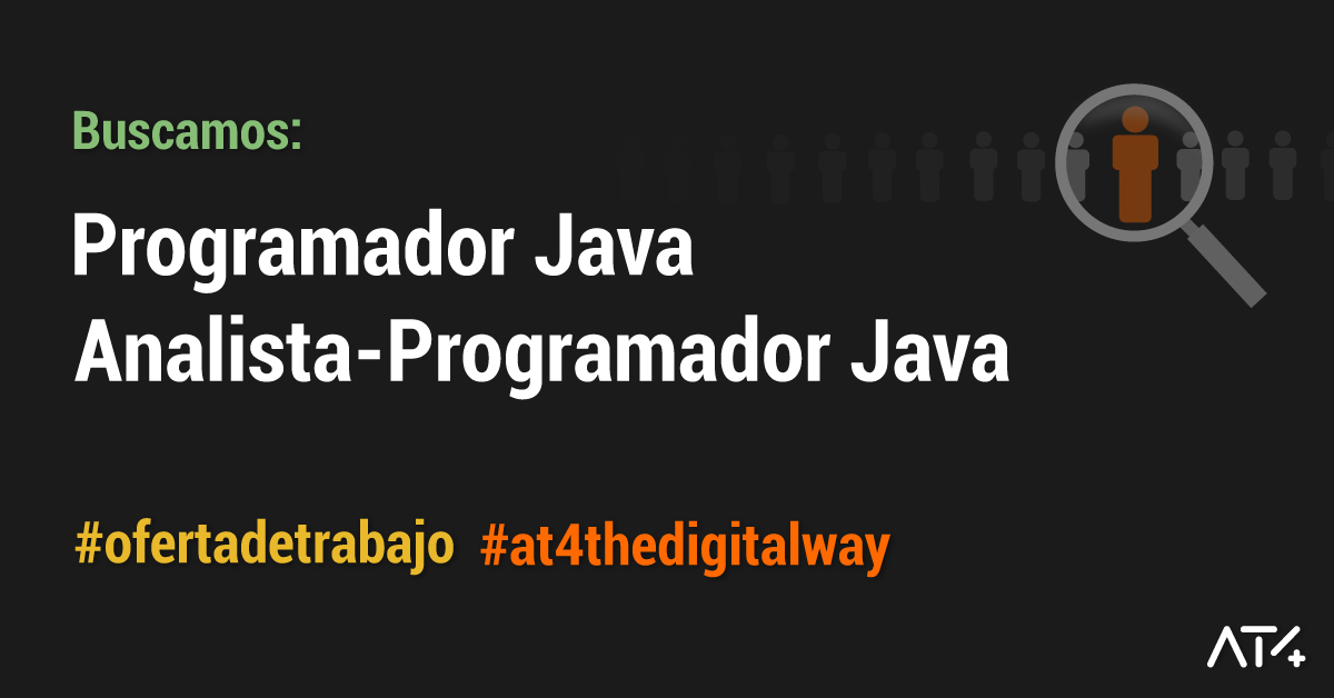 at4digitalway's tweet photo. 👉 #Empleo en #at4thedigitalway. Estamos seleccionando:
*Programador Java: https://t.co/TlDRyD7GEu
*Analista-Programador: Java https://t.co/AMj83iB65J
Si tu perfil encaja, apúntate en la oferta o envíanos tu CV a info@at4.net
#trabajo #jobs #programador #analista https://t.co/keOS0Ri773