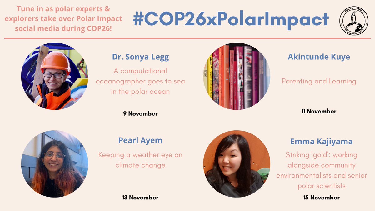 Today kicks off our #COP26xPolarimpact Takeover. Our  latest lineup is 🔥! From Mongolia and New Zealand to Cambridge and Alaska, the Polar Experts and Explorers taking over our social media include: