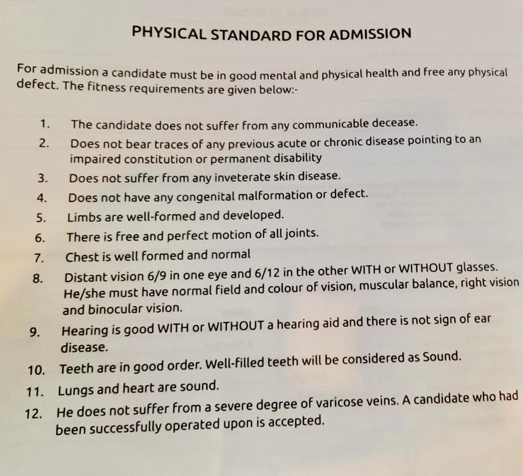 Hussain15350's tweet photo. This is a physical standard criterion for admission in UET, the largest engg. Institution in the country.. In a country, where there are no designated educational institutions for disabled persons, this is painfully ridiculous.. #uet_admissions https://t.co/gBF8qeyR9d