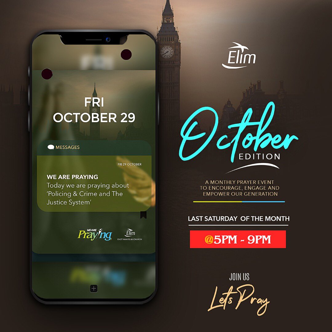elimeastham's tweet photo. WE ARE PRAYING! Today Friday 29th October, we are praying about ‘Policing &amp; Crime and The Justice System’

“Unless the Lord guards the city, The watchman stays awake in vain.” Psalms 127:1b NKJV /1 https://t.co/N1ATpFz9dW