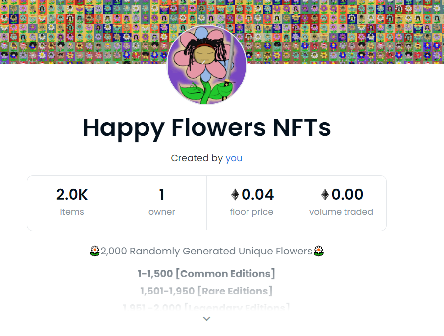 happyflowersnft's tweet photo. It's all coming together now!! 

Who's ready to be part of the Happy Flowers #nftcommunity , and begin their journey to Happiness?

Make sure you follow @happyflowersnft to stay tuned for Updates on the Roadmap and much more! 

Link tree in bio!

#NFT #nftcollector #nftcollection https://t.co/fzXhlZoaMo