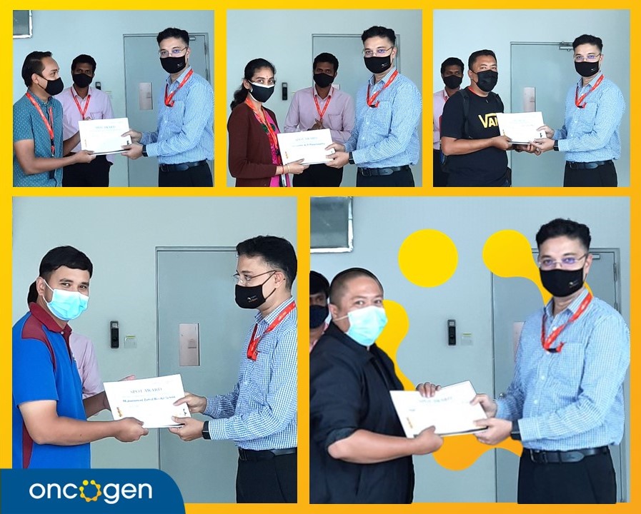 oncogenpharma's tweet photo. Congratulations to our SPOT Award recipients! 

#SPOTAward is a platform that not only recognizes exceptional contributors, but also applauds our colleagues that displays the company values - #Teamwork, #RespectAndCandor, #Integrity, #ChallengingTheStatusQuo and #Excellence. https://t.co/iwrVdpTjvb