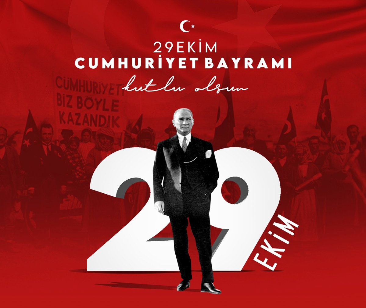 TRogretmen's tweet photo. "Benim naçiz vücudum elbet bir gün toprak olacaktır. Fakat, Türkiye Cumhuriyeti ilelebet payidar kalacaktır."

29 Ekim Cumhuriyet Bayramımızın 98. yılı kutlu olsun! 🇹🇷

Gazi #MustafaKemalAtatürk ve silah arkadaşlarını saygı, minnet ve büyük bir özlemle anıyoruz..🇹🇷 

#29Ekim1923 https://t.co/gIwz6bwca7
