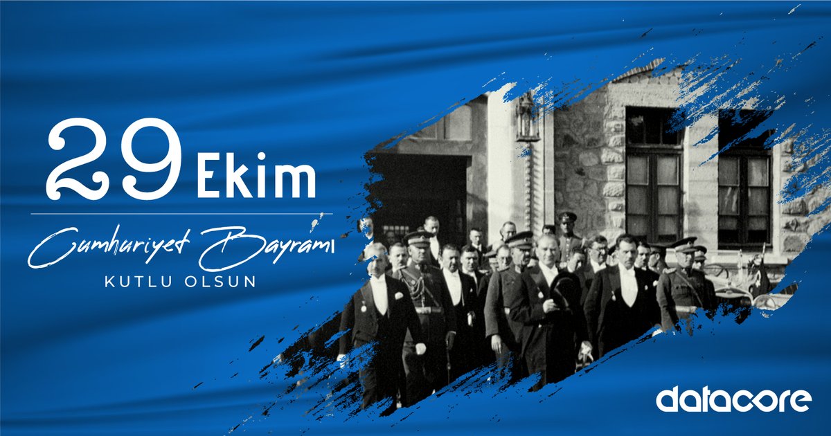 Cumhuriyetimizin kurucusu Gazi Mustafa Kemal Atatürk başta olmak üzere silah arkadaşlarını ve aziz şehitlerimizi rahmetle, kahraman gazilerimizi minnet ve şükranla anıyor; Datacore ailesi olarak tüm milletimizin Cumhuriyet Bayramını kutluyoruz.