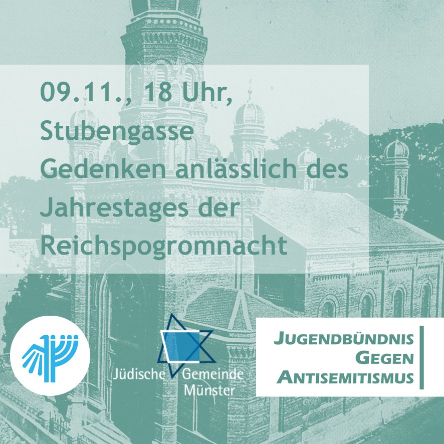 Am 9.11. um 18 Uhr versammeln wir uns auf der Stubengasse, um den Opfern der Reichspogromnacht zu gedenken und ein klares Zeichen gegen Antisemitismus zu setzen.
fb.me/e/16K8kb5y2