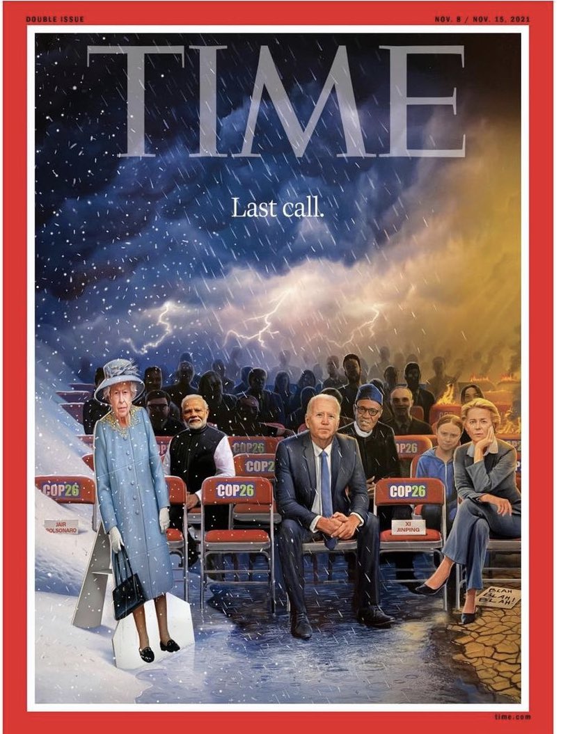 HazizaEmma's tweet photo. À la vue des unes frappantes de cette nouvelle cop 26, je repense à quelques phrases d’Einstein : 
« on ne résout pas un problème avec les modes de pensées qui l’ont engendré »
« La folie, c’est de faire toujours la même chose et de s’attendre à un résultat différent. »
Espérons. https://t.co/8DwwgdKoQP