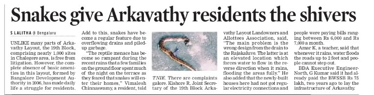 Lolita_TNIE's tweet photo. BDA needs to improve lives of residents of Arkavathy 19th Block. No drinking water, mud roads only and flooding in rains has made daily life miserable. Snakes are regular visitors here. BWSSB needs to begin UGD work @XpressBengaluru @vimaleshkumar @BSBommai @NewIndianXpress https://t.co/38MdbdvKH3