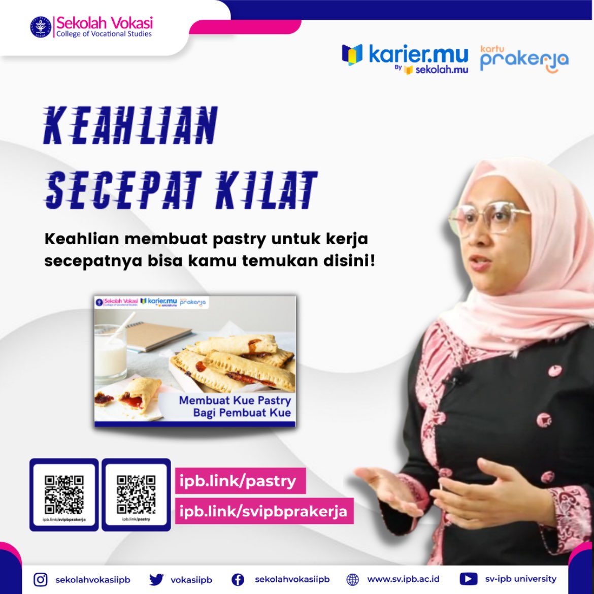 vokasiipb's tweet photo. Mau dapat pengetahuan dan wawasan terkait kue kering dan teknik membuat kue. Yuk ikuti program pelatihan https://t.co/R3LuCAXv64 melalui https://t.co/jqtlaohFm3 atau https://t.co/lnuFBq23fW
#SVIPB #Kariermu #Sekolahmu #SVIPBPrakerja #makanansehatsv https://t.co/StgHy5QU2f