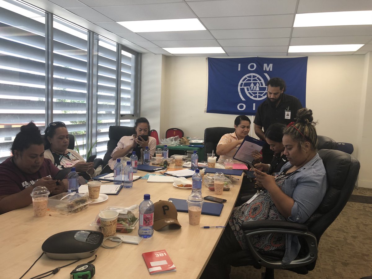 sifa_lynette's tweet photo. Sharing knowledge and skills on the Evacuation Centre Mapping Training with enumerators from Disaster Management Office (NEMO) and their close working partner Tonga Red Cross. 28.10.2021 @EUPasifika @IDMC_Geneva @DDisplacement @IOMFiji @eshekuila https://t.co/gaewwFswVz