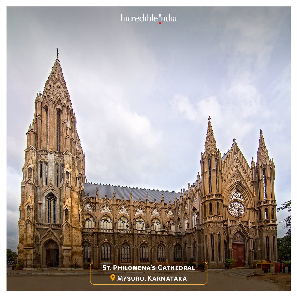 incredibleindia's tweet photo. St. Philomena's Cathedral in Mysuru, Karnataka, is a gem carved around the year 1843 and is considered to be one of largest churches across Asia.
#HeritageTourism #DekhoApnaDesh 
@KarnatakaWorld https://t.co/JeqjVlvnHz