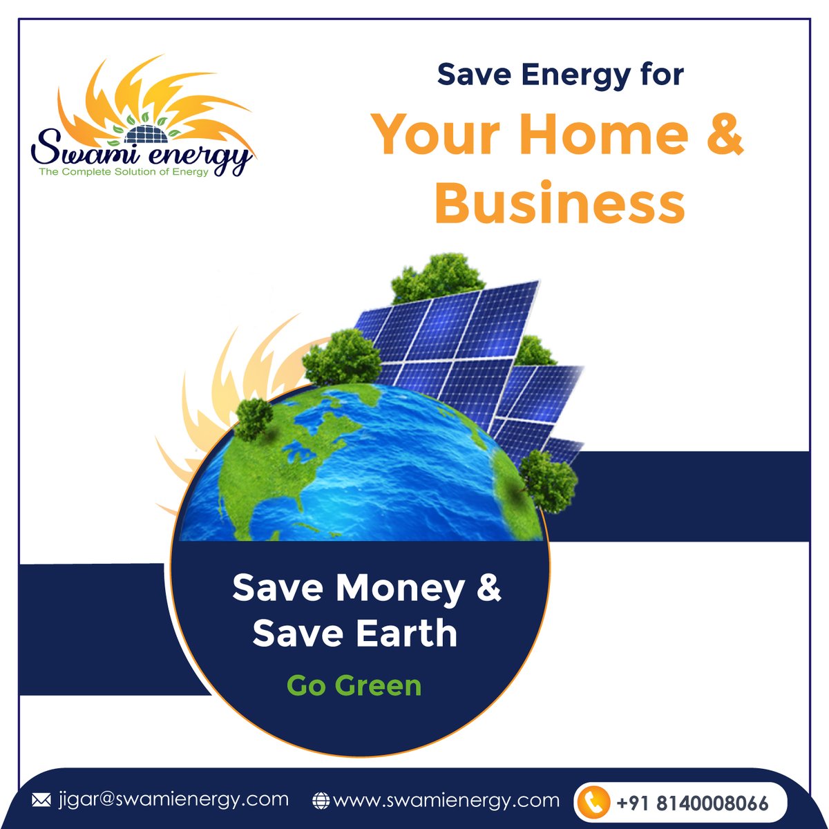 swamienergy's tweet photo. Save money while helping the #environment
#SwamiEnergy is the Leading #SolarSystemProvider in #Ahmedabad,#Gujarat
🌐https://t.co/fFUjlbpxIY
#Solarrooftop #SolarSubsidy #SaveEnergy
#SolarEnergyEquipmentSupplier
#SolarServices #SolarInstallation #SolarEnergy
#SaveEnvironment https://t.co/s2ruDB24em