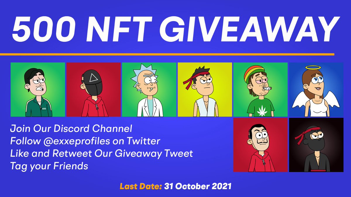 ExxeProfiles's tweet photo. 500 #NFTgiveaway 
Exxeprofiles to the moon
-----------------------
#dropyournft  #NFT  #NFTdrop
Join Our Discord Channel and join the giveaway 
https://t.co/U184tzVtbc https://t.co/Z4eeHlYamj