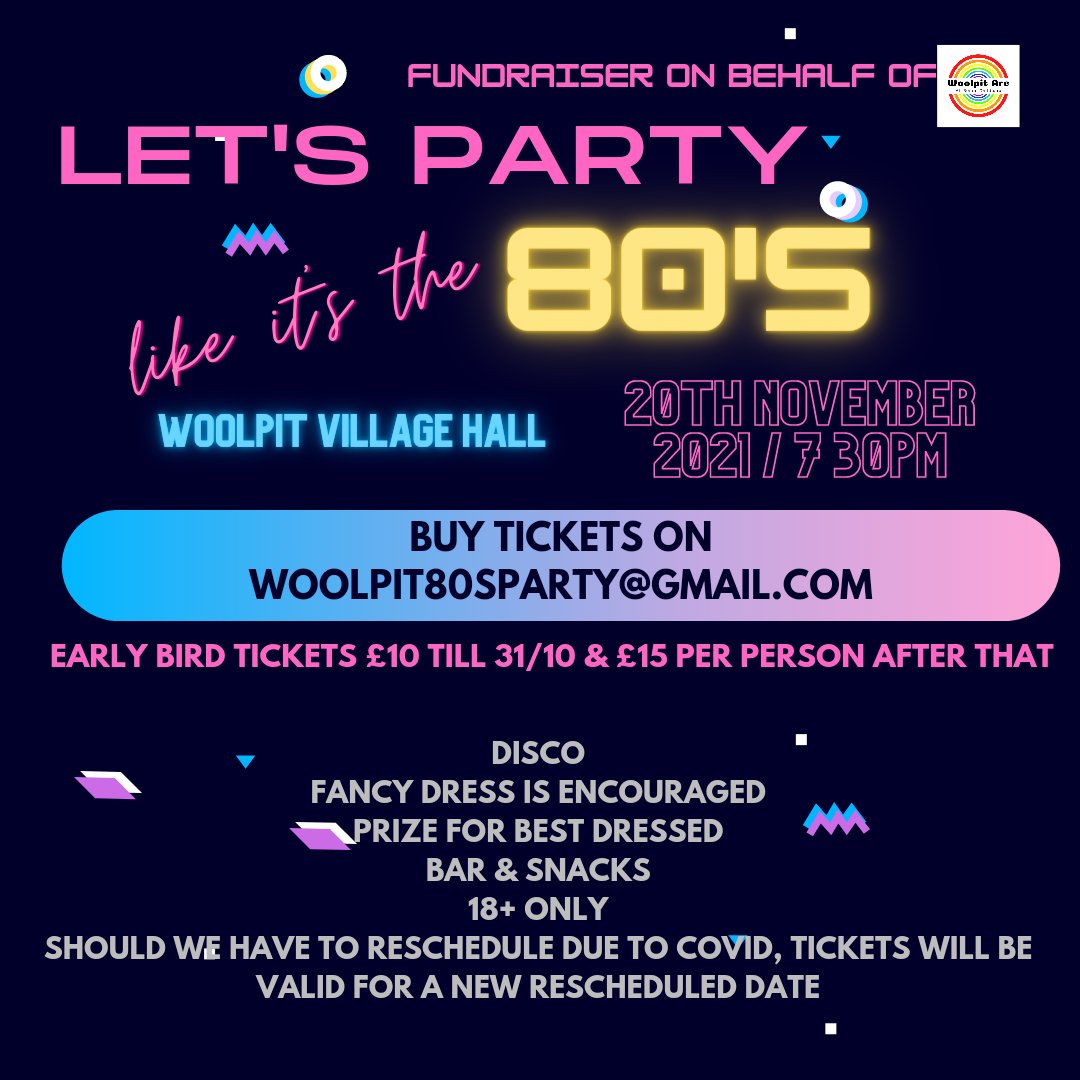 ArcPre's tweet photo. The Fundraising Committee are organising an 80s Party to raise funds for the Arc, buy your ticket now! 
Support the ARC and enjoy a night that will take us all back to neon and big hair!
#parentsnightout #letspartylikeitsthe80s #suffolk #Woolpit https://t.co/3wv7iyDU9O