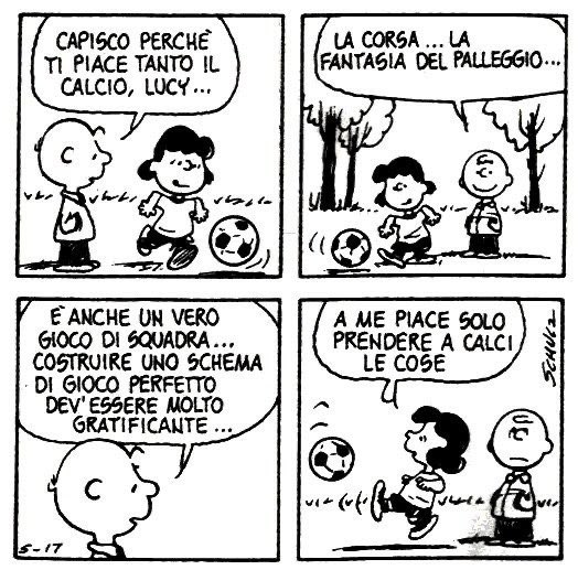 Charles M. Schulz, già negli anni ‘50,
creò personaggi femminili fortissimi
(Lucy, Sally, Piperita Patty).
Rivendicavano il diritto di 
non essere bamboline graziose,
ma person(cin)e a tutto tondo, 
libere di realizzarsi e vivere 
come sentivano.