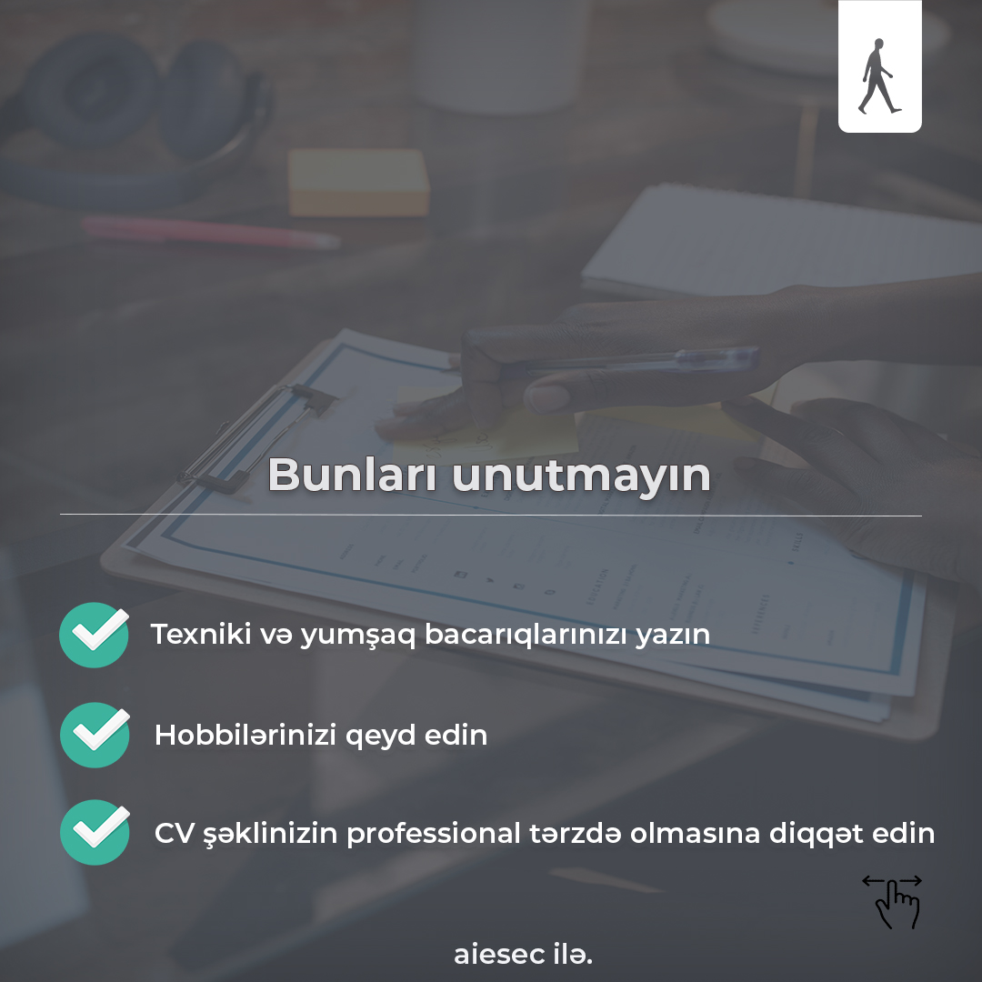 AIESECAZE's tweet photo. "CV hal-hazırda işə qəbul olmaq üçün çox vacibdir. CV-nizi və ya rezümenizi düzəltməkdə sizə kömək edəcək müəyyən nüanslar təqdim edirik.
Bəs sizin CV hazırlamaqla bağlı hər hansı əlavələriniz varmı?
#aiesec #AIESECinAzerbaijan #withaiesec #aiesecilə #gənclərüçün #cv https://t.co/gIvY9OKZWH