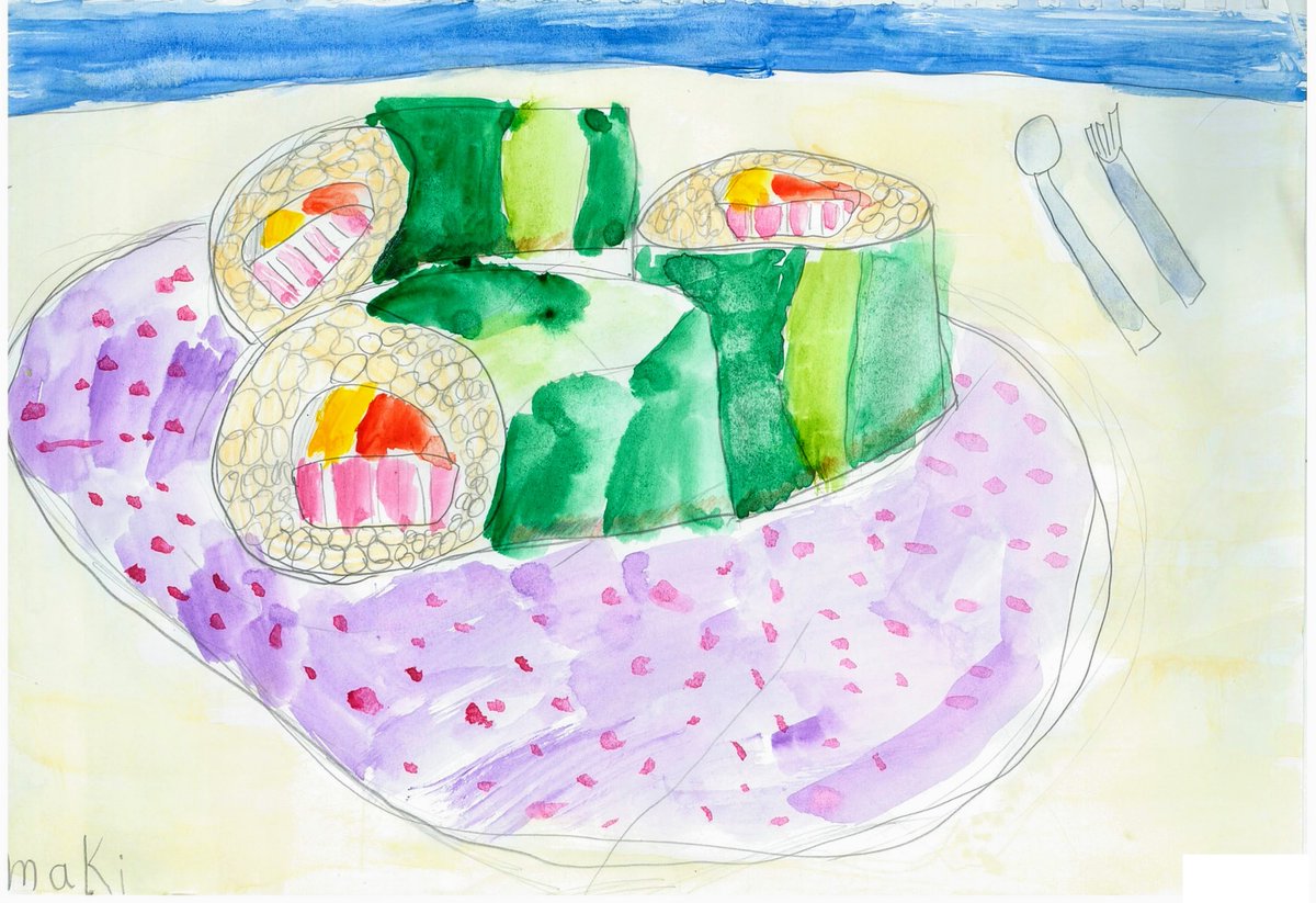 ArtLabwithPaul's tweet photo. Grade 1 PYP Artists @TISlearns focussed on careful observation to create these realistic versions of sushi and maki using watercolor paint.
#inquiryed #arted #k12art #arteducation @ibpyp #sharingpyp #pypAr https://t.co/vKCgEkRr6R