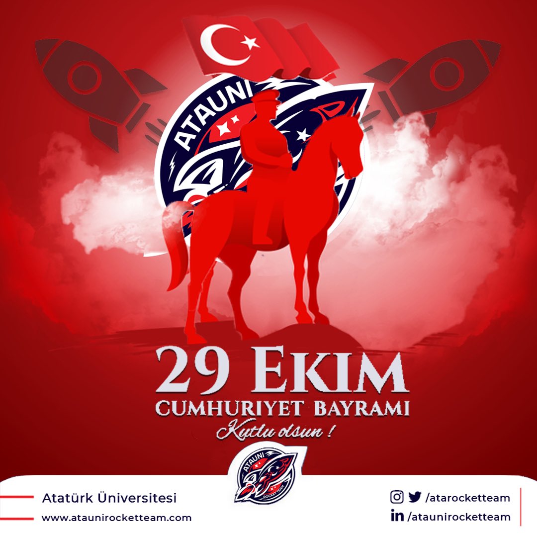 atarocketteam's tweet photo. Cumhuriyet; bir milletin kaderinin hakimi, ruhunun kaptanı olmasıdır. Cumhuriyetimizin kurucusu Gazi Mustafa Kemal Atatürk başta olmak üzere silah arkadaşlarını ve şehitlerimizi anıyor; tüm milletimizin 29Ekim Cumhuriyet Bayramını kutluyoruz.
#29ekimcumhuriyetbayramı https://t.co/OiLj3X6hd3