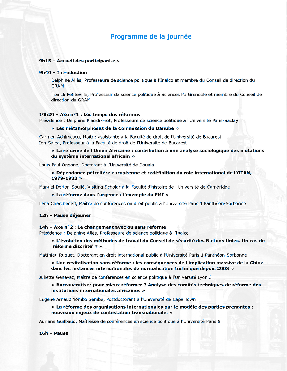 IREDIES's tweet image. Journée d'étude du GRAM, « La réforme des/dans les institutions internationales », Lundi 15 novembre 2021 (9h15-18h).
Programme : iredies.pantheonsorbonne.fr/evenements/ref…
L'inscription : inalco.fr/webform/seac-j…