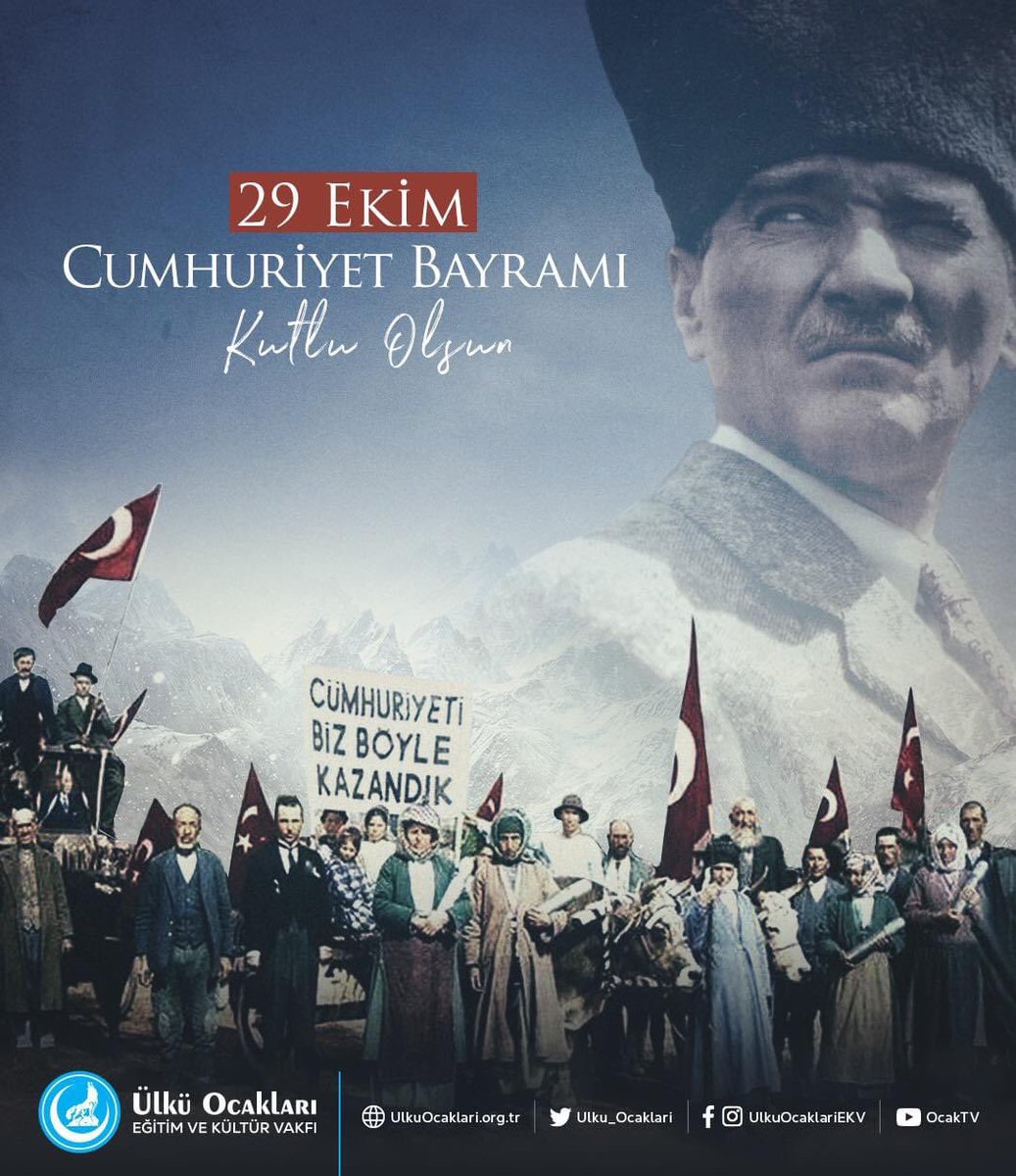Cumhuriyetimizin 98. yıl dönümünde başta Gazi Mustafa Kemal Atatürk ve silah arkadaşları olmak üzere, tüm şehitlerimizi rahmet ve minnetle anıyoruz.

#29Ekim Cumhuriyet Bayramımız kutlu olsun.🇹🇷