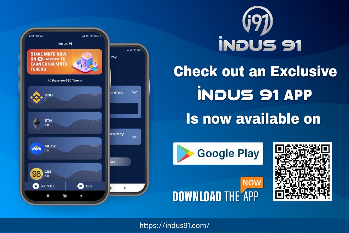 monetasglobal's tweet photo. ๐Exclusive Indus 91 Wallet is now available on Google play store. Download the Indus91 , best crypto wallet today๐
To download- https://t.co/pLmsy6t4FVโฆ
#cryptowallet #MNTGTokens #cryptocurrency #cryptocoin #cryptomoney #cryptocurrencys https://t.co/N0SYqzbUp0