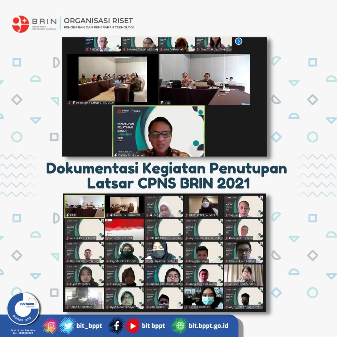 bit_bppt's tweet image. ..maka pada hari ini CPNS BIT selaku peserta Latsar CPNS Tahun 2021 beserta mentor mengikuti kegiatan acara Penutupan Pelatihan Dasar secara daring melalui Zoom Meeting.

#bit_bppt #BRIN #inkubasibisnisteknologi #inkubatorbisnis #startup #inkubatorteknologi