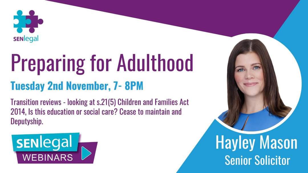 We are kicking off our webinar series from next week! I’ll be opening with information about preparing for adulthood. We never charge for our webinars, so that we can ensure all parents have access to correct legal information 🙌🏼 Hopefully see many of you lovely parents there 🤞🏼