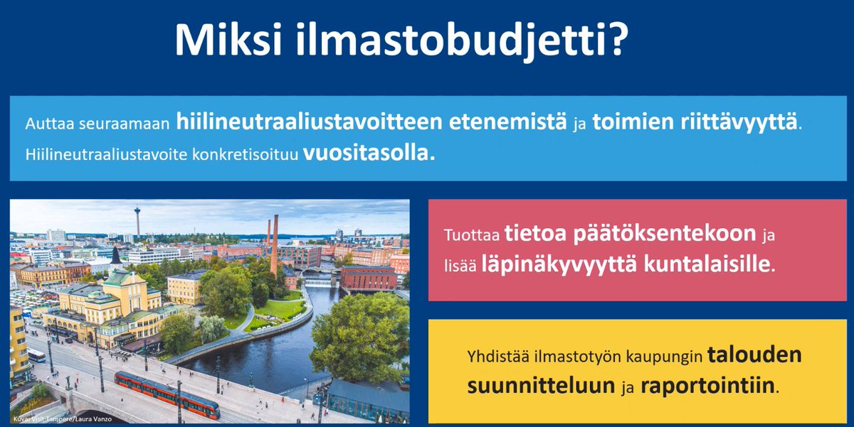 OkariinaRauta's tweet photo. Ilmasto- ja talousjohtaminen aiheena aamun #kekekekkerit ´llä. On ilo järjestää ja toteuttaa aihetta yhteistyössä huipputoimijoiden kanssa. Parhaillaan @Tamperekaupunki kertoo heidän #ilmastobudjetti staan.
#fisuverkosto, #fisukunnat #talousjailmasto, #reetta @MotivaOy @SYKEinfo https://t.co/ENV6tcPQBa