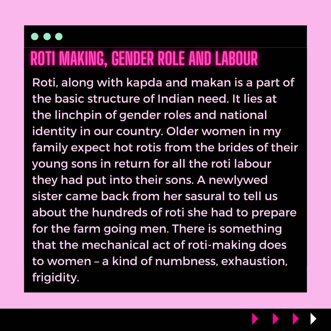 FeminismInIndia's tweet photo. “Roti, along with kapda and makan is a part of the basic structure of Indian need. It lies at the linchpin of gender roles and national identity in our country.” #GenderRoles #Rotis 

Click here to read the full article: https://t.co/VsQAacCAHU https://t.co/ewgIirqh1L