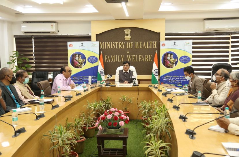 Vaccinate4Life's tweet photo. Hon’ble Union Health Minister, Dr @mansukhmandviya, releasing the communication package for #PCV  on the occasion of celebration of Nation-wide Rollout of PCV vaccine under the Universal Immunization Programme (UIP) of India.
#ImmunizeEveryChild #LargestVaccineDrive https://t.co/mfzzjOHsmw
