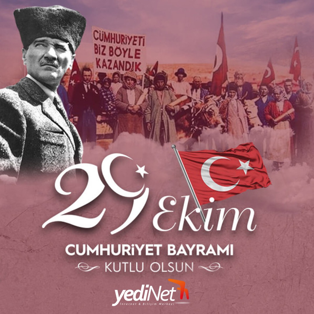 🇹🇷Cumhuriyetimizin 98. Yılında Büyük Önderimiz Gazi Mustafa Kemal Atatürk ve silah arkadaşlarına minnet ve saygıyla... CUMHURİYET BAYRAMIMIZ KUTLU OLSUN🇹🇷 

#cumhuriyetbayramı  #kutluolsun  #cumhuriyet #cumhuriyet98yaşında #mustafakemalatatürk #yedinet #internettekieviniz