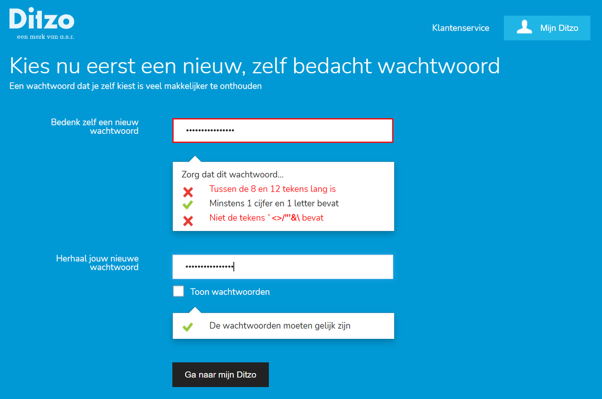 eddie4nl's tweet photo. @Ditzo Misschien even de richtlijnen omtrent wachtwoorden van @ncsc_nl downloaden. https://t.co/nc2W7knJuI
