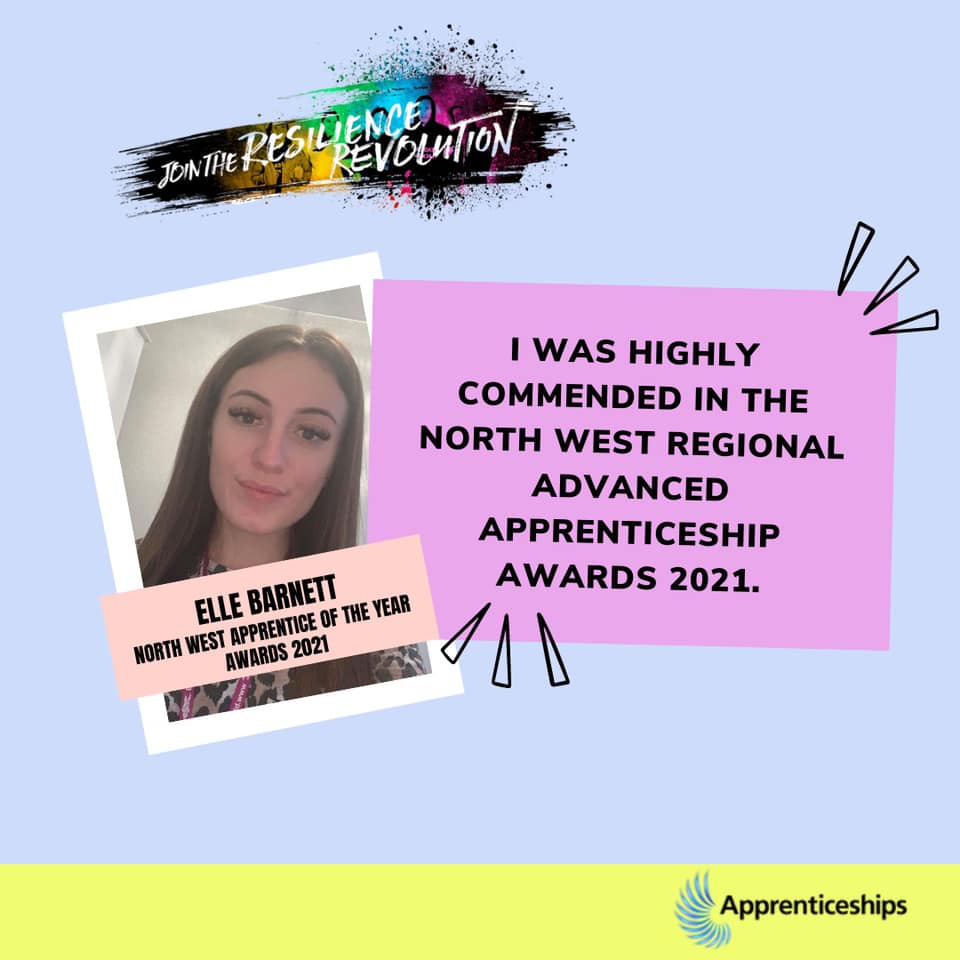 BlackpoolCopro's tweet photo. Our amazing Elle recently received ‘Highly Commended’ in the advanced apprenticeships category of the North West Regional Apprenticeship Awards 2021. 

Well done Elle! #WeekdayWins https://t.co/kRTVmWdwla