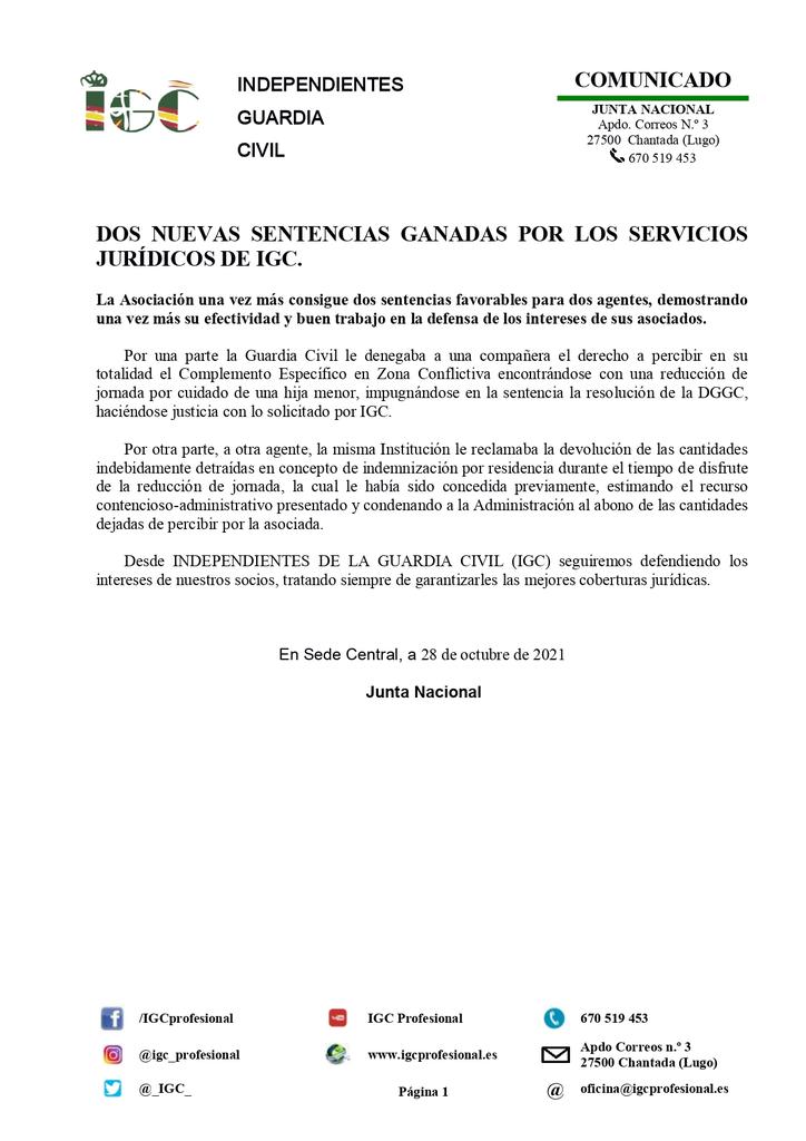 _IGC_'s tweet photo. Dos nuevas sentencias ganadas por el @JuridicoIGC. Desde @_IGC_ seguimos trabajando al 100% por y para los #GuardiasCiviles.
#TuEresIGC @guardiacivil https://t.co/nIbbW80cYe