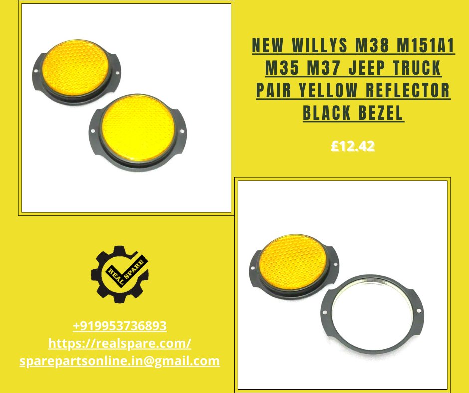 Realsparepart's tweet photo. NEW WILLYS M38 M151A1 M35 M37 JEEP TRUCK PAIR YELLOW REFLECTOR BLACK BEZEL
Price £12.42
https://t.co/NYpsJGlJ0k
#realspareparts #RealSpare #spareparts #spares #jeep #jeepchallenge #jeepparts #jeepspareparts #jeepwrangler #jeeplove #jeepadventures #jeepaddiction #jeepaccessories https://t.co/oaCtW72GGl