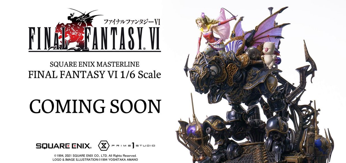 capitalolvidada's tweet photo. 📢 ¡Anunciada SQUARE ENIX MASTERLINE FINAL FANTASY Ⅵ 1/6 Scale, kupó!
Esta enorme estatua, supervisada directamente por el maestro Yoshitaka Amano, nos presenta a Terra y Mog a lomos de la clásica unidad Magitec de #FFVI.
📽️ https://t.co/ih9651u9s0
#SQUAREENIXMASTERLINE #FF6 https://t.co/KHUfc41T9X