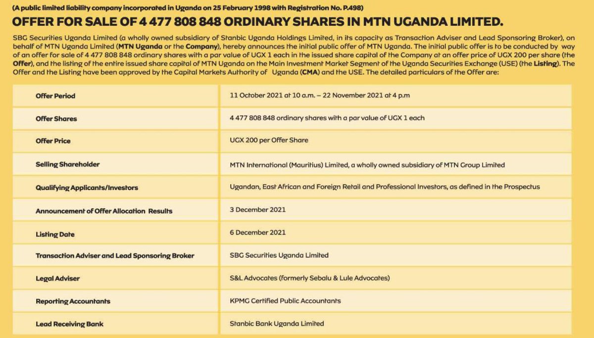 The Capital Markets Authority [@CMAKenya] has granted the green light to market the MTN Uganda [@mtnug] IPO in Kenya. Dyer and Blaire [@DyerandBlair] to guide on how Kenyans can invest in the IPO. CC: @mumakeith @KAML_UGANDA