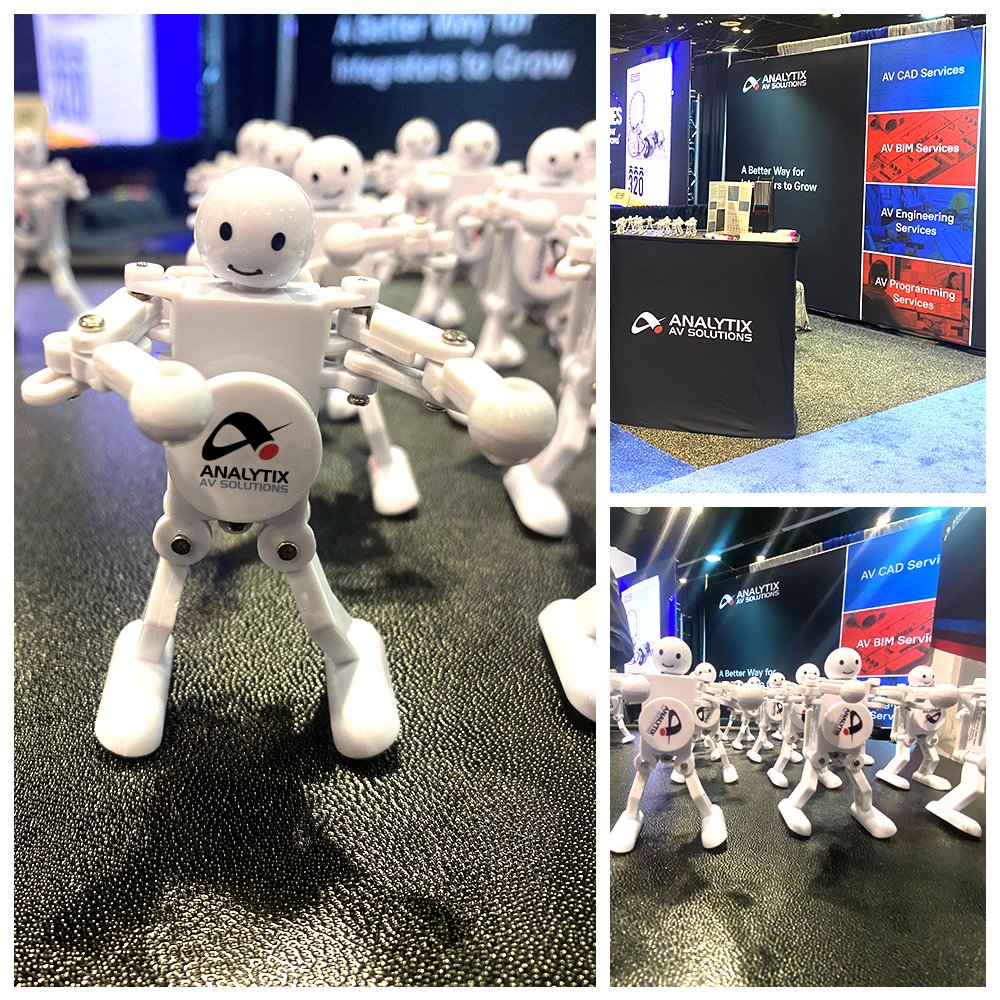 analytixsoln's tweet photo. Our dancing Boogie Bots are waiting for you at booth #3531. Join us at @InfoComm 2021 today in Orlando, Florida, to learn how experienced AV engineers execute AV CAD and AV BIM projects with the best strategies. #AnalytixSolutions #AnalytixAV #Infocomm2021 #Infocomm21 #Avtweeps https://t.co/EiZGL2Svh2