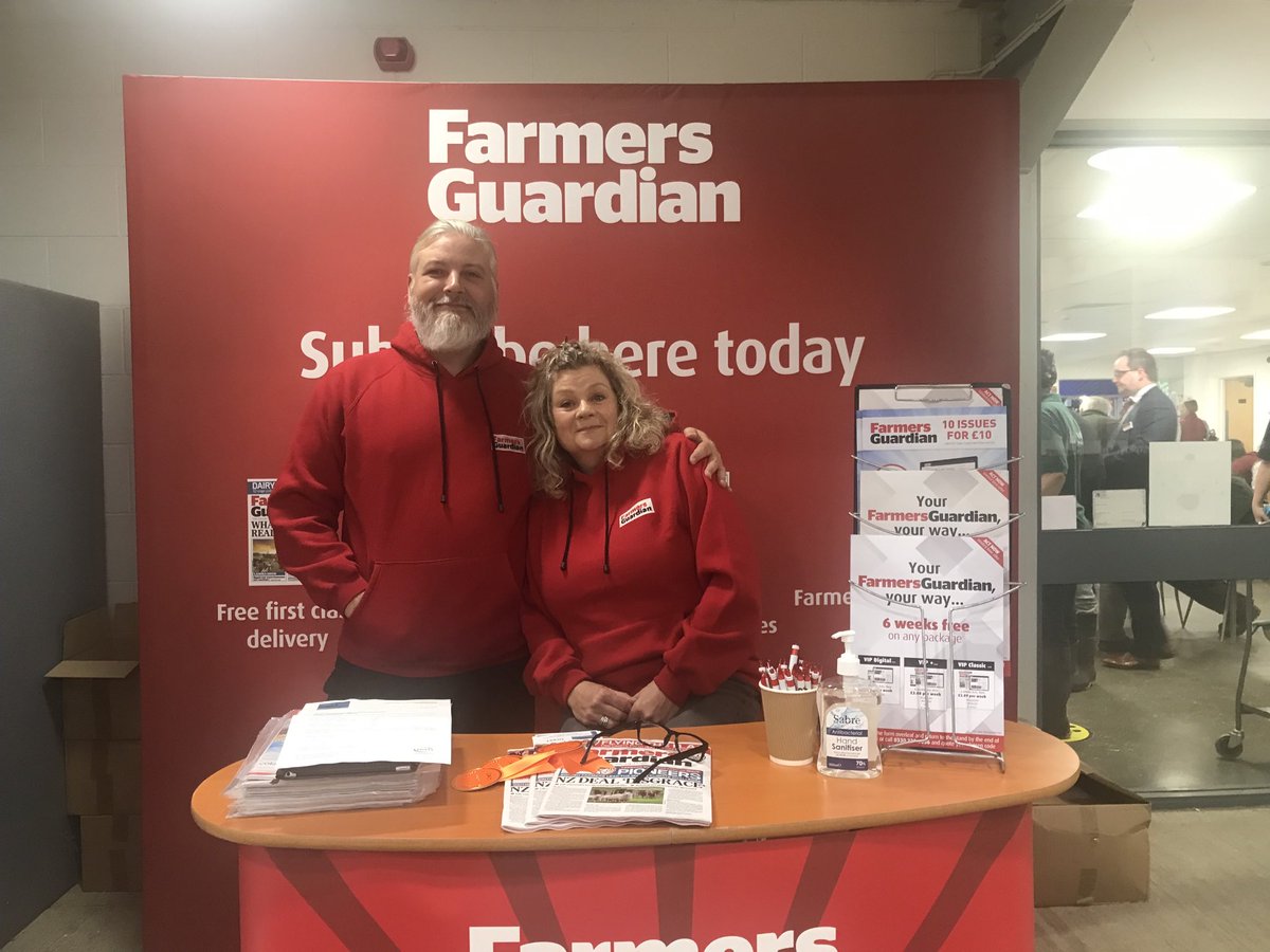 StephRyderPLS's tweet photo. #AgriExpo busy already. Plenty going on. Grabbed a pic with Adam Henson on #lloyds stand with the marvellous Judith Hunter. Farmers Guardian team ready to go. #FarmingCan #Farm24 https://t.co/cIqofNFPi7