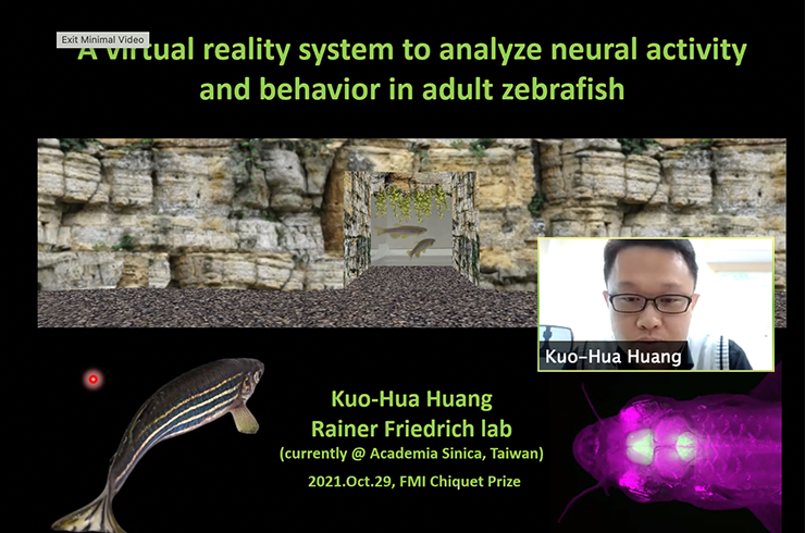 A former postoc in <a href="/RainerFriedri12/">Rainer Friedrich Lab</a> lab, <a href="/KuoHuaHuang1/">Kuo-Hua Huang</a> receives the Ruth Chiquet Prize for Ingenuity. Kuo created a virtual reality tool to manipulate environment and behaviors in zebrafish, which could help study key mechanisms of brain function. Congrats! #FMIAnnualMeeting2021