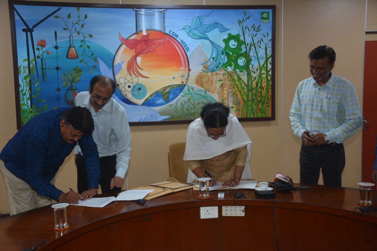 CSIR-NEERI inks MoU with Maharashtra Animal and Fishery Sciences University (MAFSU) Nagpur to jointly work in the areas of environmental science and engineering. <a href="/CSIR_IND/">CSIR, India</a> <a href="/shekhar_mande/">Shekhar Mande</a> <a href="/RajeshBiniwale/">Rajesh Biniwale</a> <a href="/GVRayasam/">Dr Geetha Vani Rayasam</a> <a href="/AnshulAvneesh/">Avneesh Anshul</a>
<a href="/envupdatesindia/">Environment Updates India</a> <a href="/Nagpur_Social/">🍊 Nagpur Social 🍊</a> <a href="/PIBMumbai/">PIB in Maharashtra 🇮🇳</a>