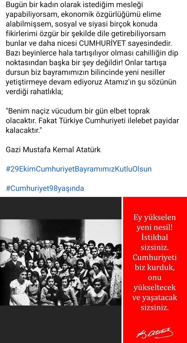 Mlk5454's tweet photo. #29EkimCumhiyetBayramı 
#Cumhuriyetimizin98YılıKutluOlsun https://t.co/pkk1Euwljq