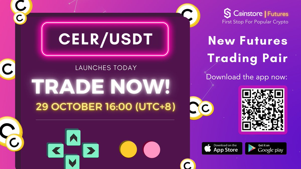 CoinstoreExc's tweet photo. #CELR/#USDT #FUTURES TRADING PAIR LAUNCHES TODAY! 

Start depositing and trading $CELR/USDT! 
Don't forget our new feature: "Position Flipping"!! 

📅Trade &amp; Withdrawal: 29 October, 2021, 16:00 (UTC+8)

🔗https://t.co/Chrr6Thw64

#exchanges #crypto #zerofeestrading @CelerNetwork https://t.co/Hq65q7HAEK