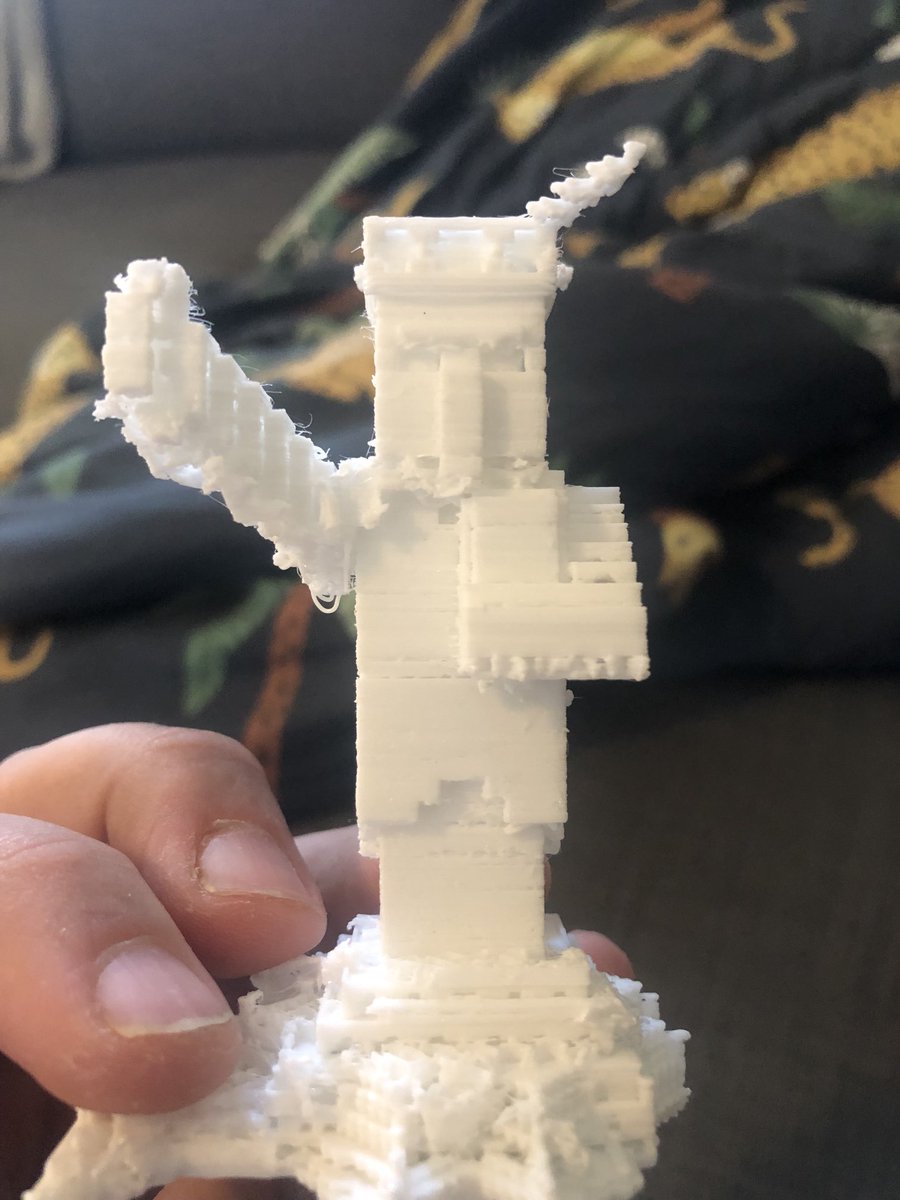 FullPillock's tweet photo. RATS. My statue of Hermanty has a few broken parts. As it turns out things that float in Minecraft can’t float in mid air in real life https://t.co/iNEMQvaPjo