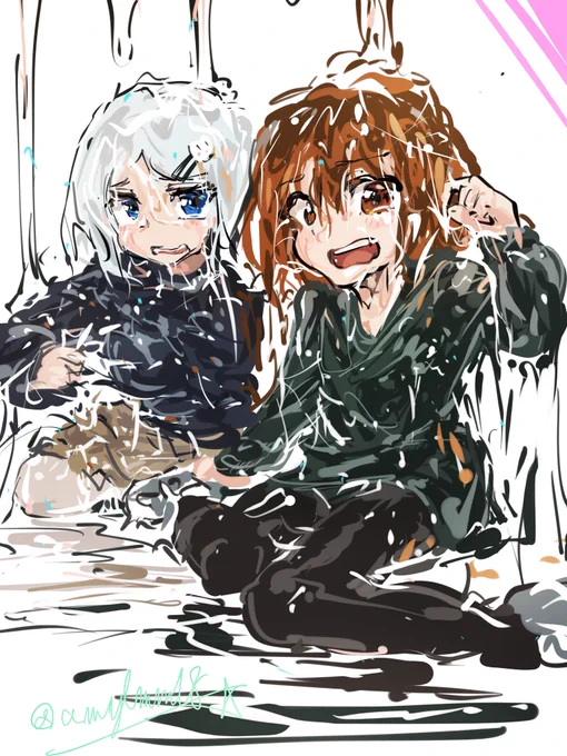 15枚目、ドロドロのローションまみれにされる枕さんち(@makura8711 )の子の雨宮凉ちゃんと木下愛美ちゃん!
ここ最近でいちばん、流体感がよく描けた気がする(自賛) https://t.co/GXsRWW9Z0Q 