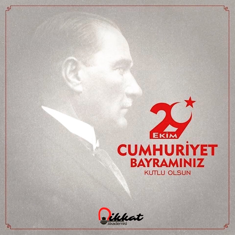 Yaşasın Cumhuriyet! 🇹🇷 
Başta 98. yıldönümünü kutladığımız Cumhuriyetimizin kurucusu Gazi Mustafa Kemal Atatürk olmak üzere İstiklal mücadelemizin tüm kahramanlarını, aziz şehitlerimizi ve gazilerimizi rahmet ve minnetle anıyoruz.
#dikkatakademisi#öğretmen #atatürk#türkiye#29ekim