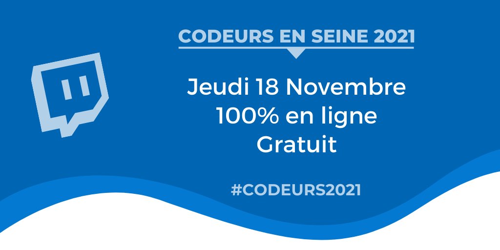 codeursenseine's tweet photo. Quelques infos à retenir pour #Codeurs2021 :
🔹 Jeudi 18 Novembre 2021
🔹 100% gratuit
🔹 100% en ligne via #Twitch
🔹 Par la communauté, pour la communauté
🔹 Inscription facultative via #Meetup : https://t.co/ZvKSbDQJXw
🔹 Programme de la journée : https://t.co/SqhXWYhnGU https://t.co/k8sFN02Cbi