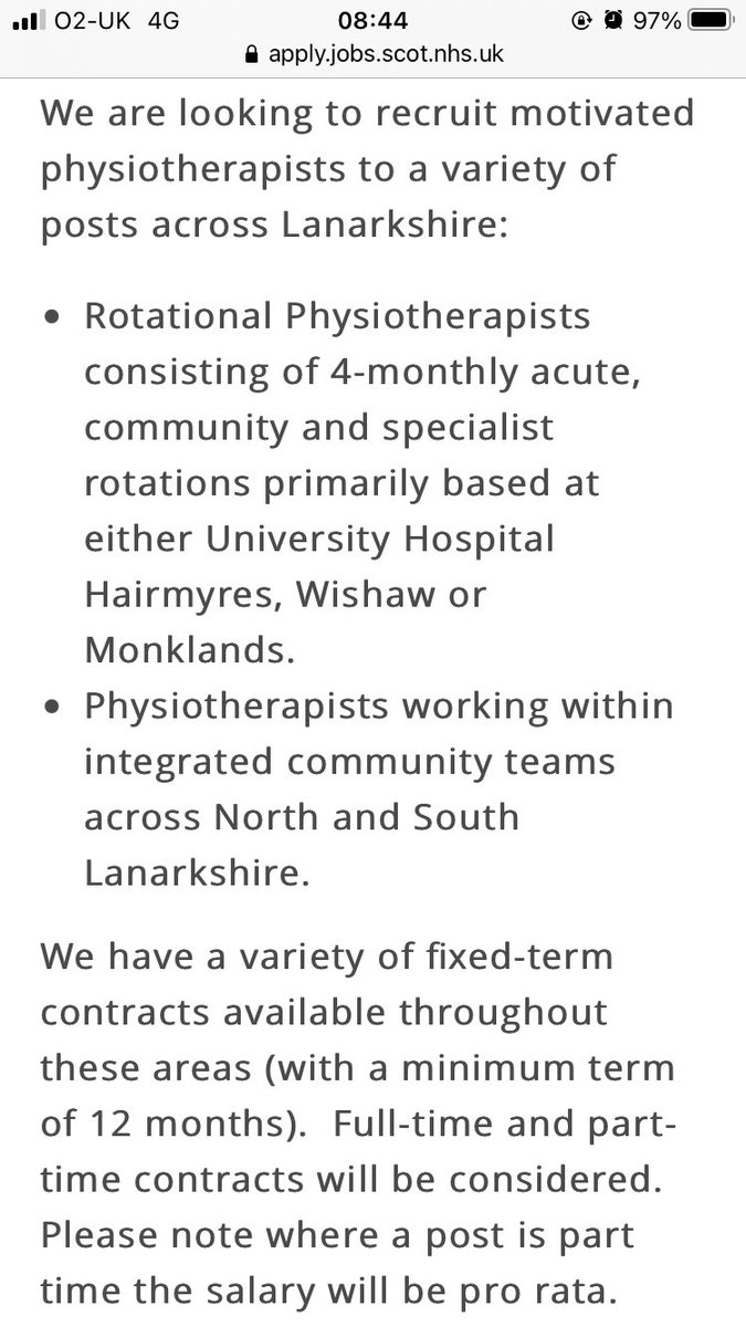 Cara_L_Murray's tweet photo. ⭐️FAO Those applying for their first Physio job (or fancying a wee change??)Variety of full&amp;part hours considered for these fixed term posts. Great place to start your career and not enough characters in a 🐥 to tell you all that’s happening in #LanPhysio https://t.co/xKYhKpKdfe https://t.co/7IaxfQZJYx