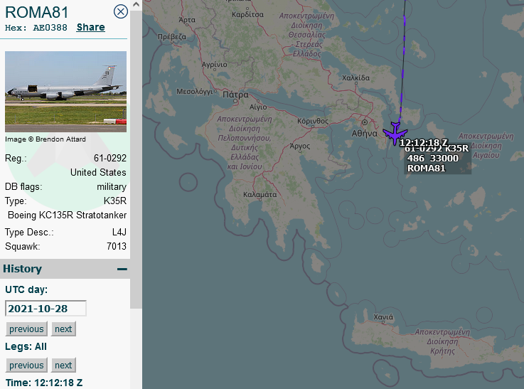 SirListenalot's tweet photo. Expect #KC135's #AE0388 as #ROMA81 and #AE05A8 as #ROMA91 to depart Souda Bay 0900z/0930z in order to drag six "SP" #F16's (#TREND31/41?) from Ovda, Israel to Spangdahlem via SUVAS - TEZAK - USEBE - KOMEZ - MAROS - TOSKA
#CoronetEast 025 https://t.co/IwqFDNDjnA