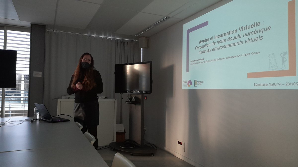 Projet #NatUrVi : Présentations de <a href="/BarbaraPiga/">barbara piga</a> et Marco Boffy <a href="/mbpsy/">Marco Boffi</a> <a href="/LaStatale/">Università degli Studi di Milano</a> sur un outil intelligent basé sur l'expérience pour étudier l'#environnement urbain perçu et de <a href="/R_Fribourg/">Rebecca Fribourg</a> <a href="/CentraleNantes/">Centrale Nantes</a> #AAUCRENAU sur l'avatar et l'incarnation virtuelle